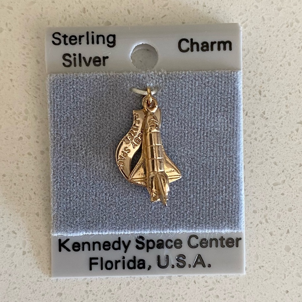 Vintage Sterling Silver Charm Space Shuttle NASA Kennedy Space Center, Florida